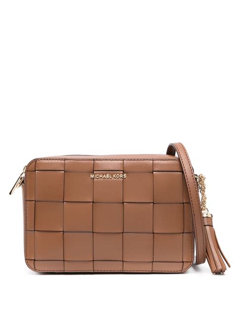 Michael Kors Jet Set Woven Leather Zip